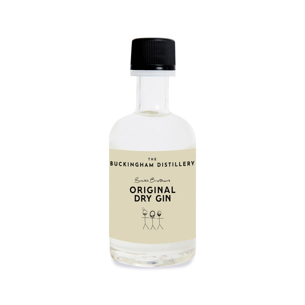 Bottle of The Buckingham Distillery Original Dry Gin on a white background